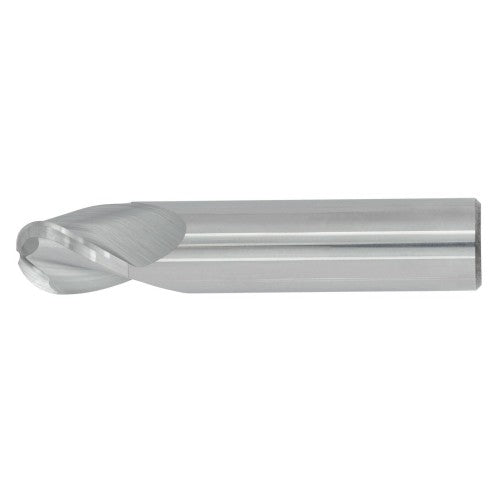1/4" 3Flute 1/2"LOC 2"OAL 1/4"Shk Round Shank Ball Nose Uncoated Carbide End Mill (GP)