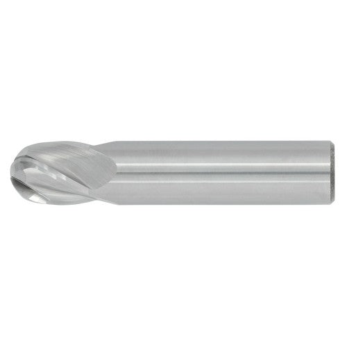 1/8" 4Flute 1/4"LOC 1-1/2"OAL 1/8"Shk Round Shank Ball Nose Uncoated Carbide End Mill (GP)
