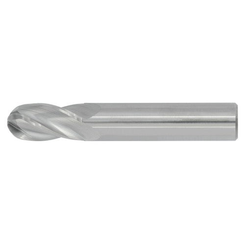 1/8" 4Flute 1/2"LOC 1-1/2"OAL 1/8"Shk Round Shank Ball Nose Uncoated Carbide End Mill (GP)