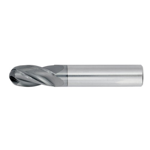 27/32" 4Flute 1-1/2"LOC 4"OAL 7/8"Shk Round Shank Ball Nose TiALN Carbide End Mill (GP)