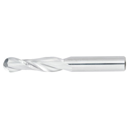 7/16" 2Flute 2"LOC 4"OAL 7/16"Shk Round Shank Ball Nose Uncoated Carbide End Mill (GP)