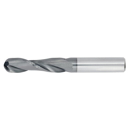 3/8" 2Flute 1-1/8"LOC 3"OAL 3/8"Shk Round Shank Ball Nose TiALN Carbide End Mill (GP)
