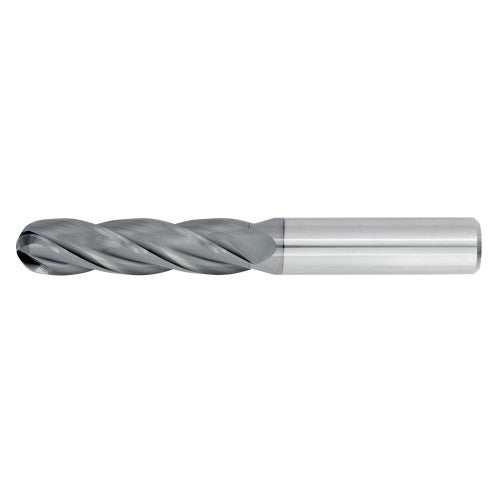 1" 4Flute 2-1/4"LOC 5"OAL 1"Shk Round Shank Ball Nose TiALN Carbide End Mill (GP)