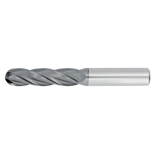 1/4" 4Flute 1-1/8"LOC 3"OAL 1/4"Shk Round Shank Ball Nose TiALN Carbide End Mill (GP)
