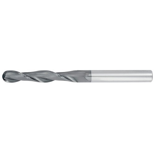 5/8" 2Flute 3"LOC 6"OAL 5/8"Shk Round Shank Ball Nose TiALN Carbide End Mill (GP)