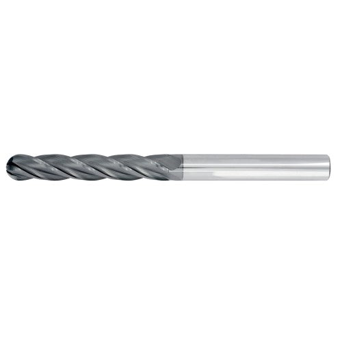 1/8" 4Flute 1"LOC 3"OAL 1/8"Shk Round Shank Ball Nose TiALN Carbide End Mill (GP)