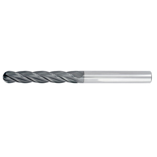 3/8" 4Flute 1-3/4"LOC 4"OAL 3/8"Shk Round Shank Ball Nose TiALN Carbide End Mill (GP)