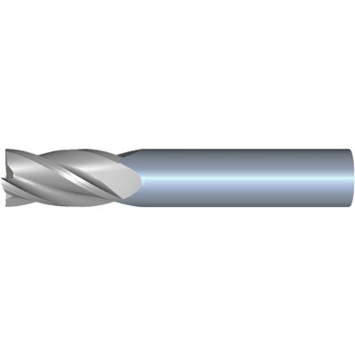 3.5mm 4Flute 12mmLOC 50mmOAL 4mmShk Round Shank Square Uncoated Carbide End Mill (GP)