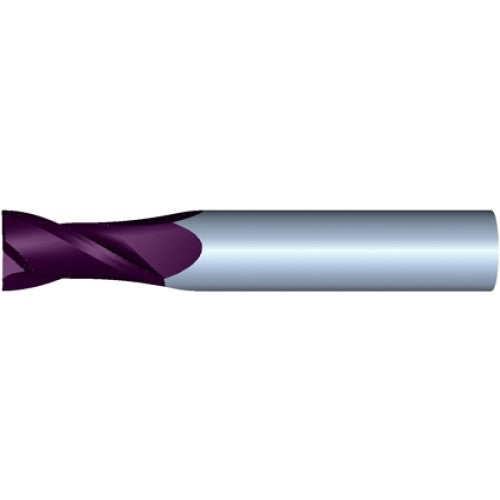 11mm 2Flute 25mmLOC 70mmOAL 12mmShk Round Shank Square TiALN Carbide End Mill (GP)