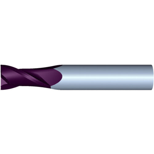 8mm 2Flute 19mmLOC 63mmOAL 8mmShk Round Shank Square TiALN Carbide End Mill (GP)