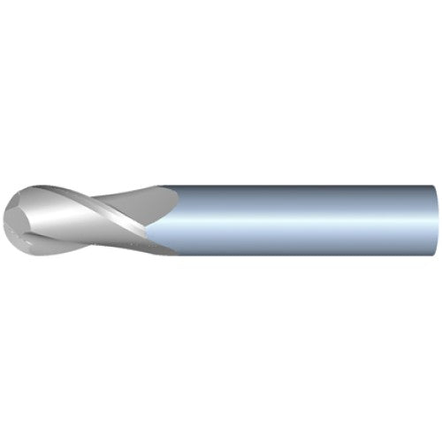 1mm 2Flute 3mmLOC 38mmOAL 1mmShk Round Shank Ball Nose Uncoated Carbide End Mill (GP)
