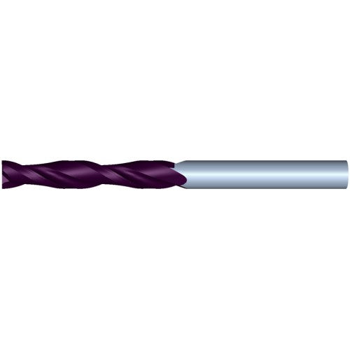12mm 2Flute 75mmLOC 150mmOAL 12mmShk Round Shank Square TiALN Carbide End Mill (GP)