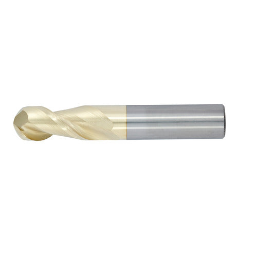 1/4" 2Flute 3/4"LOC 2-1/2"OAL 1/4"Shk Round Shank Ball Nose ZrN Carbide End Mill Medium/Finisher (UHPA)
