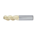 3/8" 3Flute 1"LOC 2-1/2"OAL 3/8"Shk Round Shank Ball Nose ZrN Carbide End Mill Medium/Finisher (UHPA)