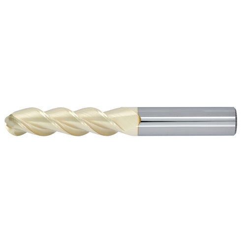 1" 3Flute 2-1/4"LOC 5"OAL 1"Shk Round Shank Ball Nose ZrN Carbide End Mill Medium/Finisher (UHPA)