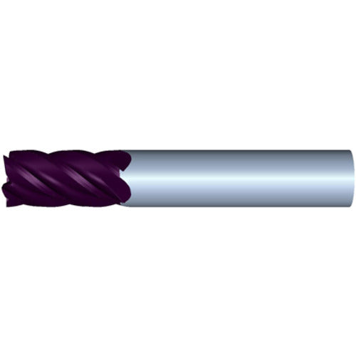 3/8" 5Flute 7/8"LOC 2-1/2"OAL 3/8"Shk Round Shank .020 Corner Radius TiALN Carbide End Mill (UHP)
