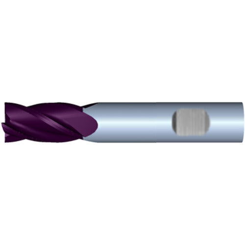 1" 4Flute 1-1/2"LOC 4"OAL 1"Shk Weldon Shank .125 Corner Radius TiALN Carbide End Mill (UHP)