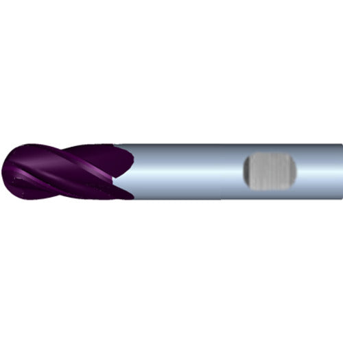 3/8" 4Flute 7/8"LOC 2-1/2"OAL 3/8"Shk Weldon Shank Ball Nose TiALN Carbide End Mill (UHP)