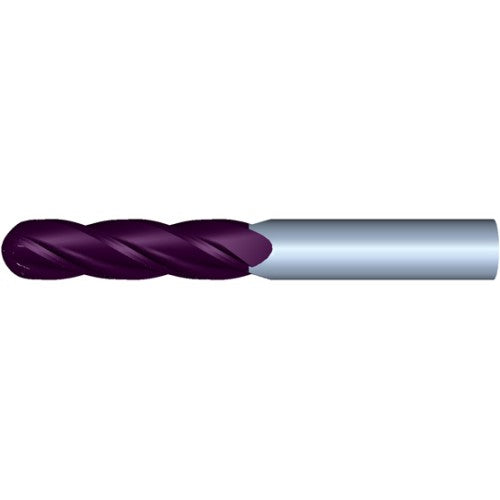 5/16" 4Flute 1-1/8"LOC 3"OAL 5/16"Shk Round Shank Ball Nose TiALN Carbide End Mill (UHP)