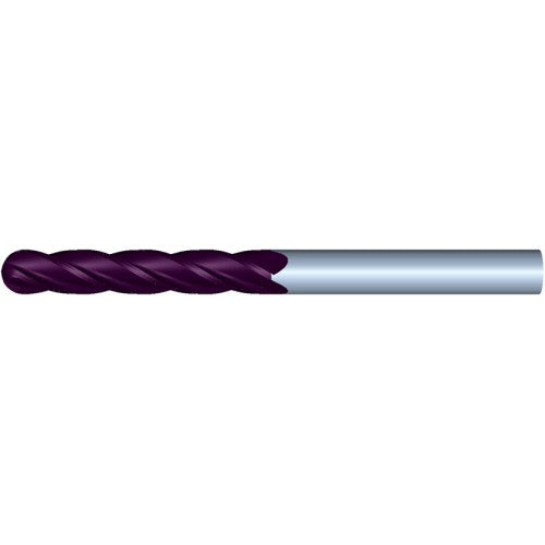 1" 4Flute 3"LOC 6"OAL 1"Shk Round Shank Ball Nose TiALN Carbide End Mill (UHP)