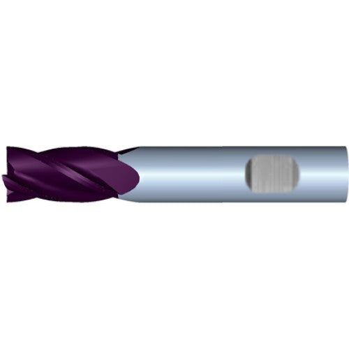 1/2" 4Flute 1-1/4"LOC 3"OAL 1/2"Shk Weldon Shank Square TiALN Carbide End Mill (HP)