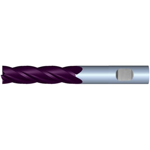 1/4" 4Flute 1-1/8"LOC 3"OAL 1/4"Shk Weldon Shank Square TiALN Carbide End Mill (HP)