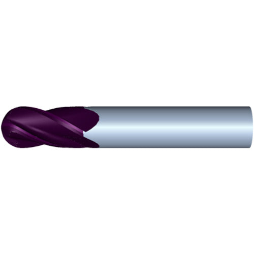 3/8" 4Flute 7/8"LOC 2-1/2"OAL 3/8"Shk Round Shank Ball Nose TiALN Carbide End Mill (HP)
