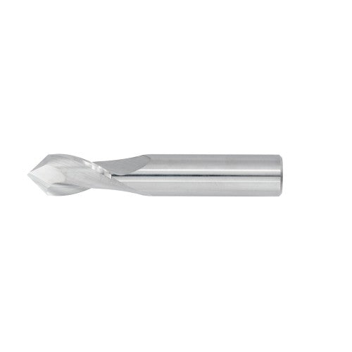 1/8" 2Flute 1/2"LOC 1-1/2"OAL 1/8"Shk Round Shank 90 Degree Uncoated Carbide End Mill Drill/Mill (GP)