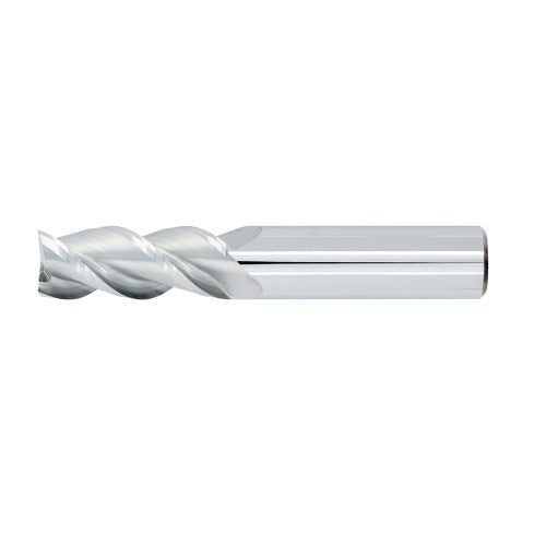 1/4" 3Flute 3/4"LOC 2-1/2"OAL 1/4"Shk Round Shank .020 Corner Radius Uncoated Carbide End Mill with Chipbreaker Medium/Rougher (UHPA)