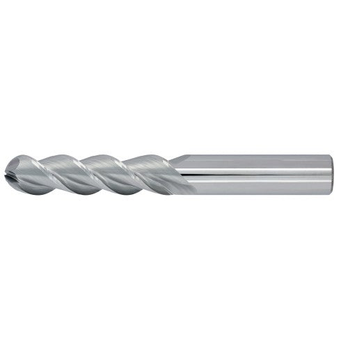 5/8" 3Flute 2-1/4"LOC 5"OAL 5/8"Shk Round Shank Ball Nose Uncoated Carbide End Mill Medium/Finisher (UHPA)