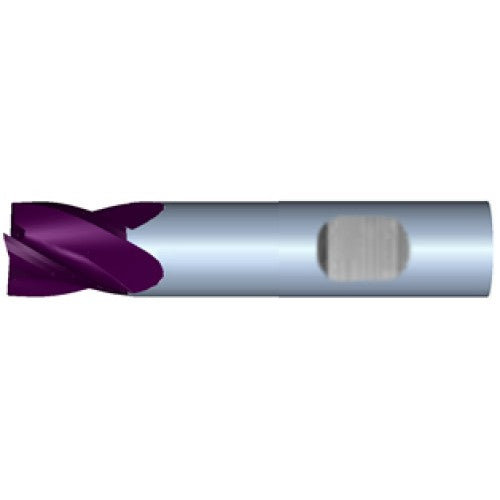 5/8" 4Flute 3/4"LOC 3"OAL 5/8"Shk Weldon Shank .030 Corner Radius TiALN Carbide End Mill (UHP)