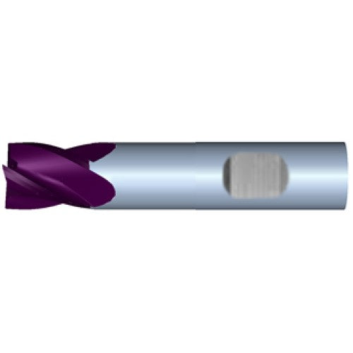 1/2" 4Flute 5/8"LOC 2-1/2"OAL 1/2"Shk Weldon Shank Square TiALN Carbide End Mill (HP)