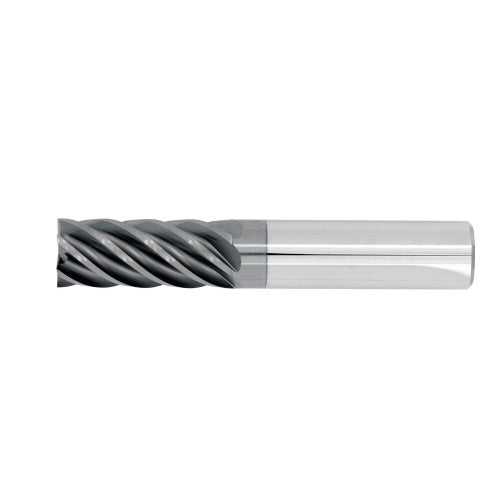 5/8" 7Flute 1-1/4"LOC 3-1/2"OAL 5/8"Shk Round Shank .125 Corner Radius ALL4 Carbide End Mill with Chipbreaker (HTAS)