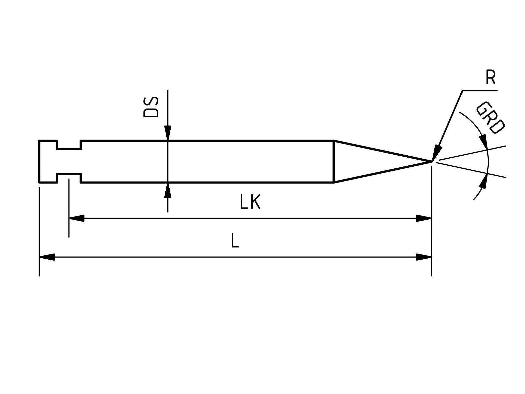 CST-100-407 - Carbide Cone Contour Stylus 33mm