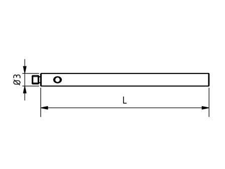 EM2 030 005 SSS - M2 Ø3mm, 5mm Long Stylus Extension Steel Shaft