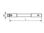 EM3 040 030 SCE - M3 Ø4mm, 30mm Stylus Extension Ceramic Shaft