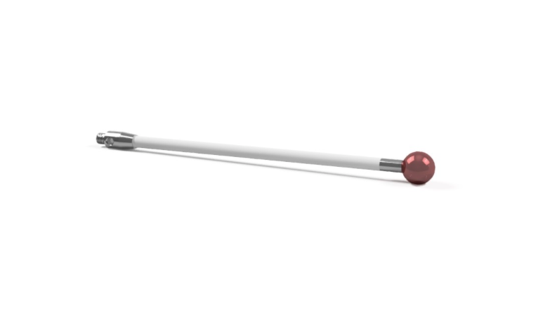 SM2 030 050 RCE - Straight M2 CMM Stylus 3mm Ruby Ball, 50mm Ceramic Stem, EWL 44mm