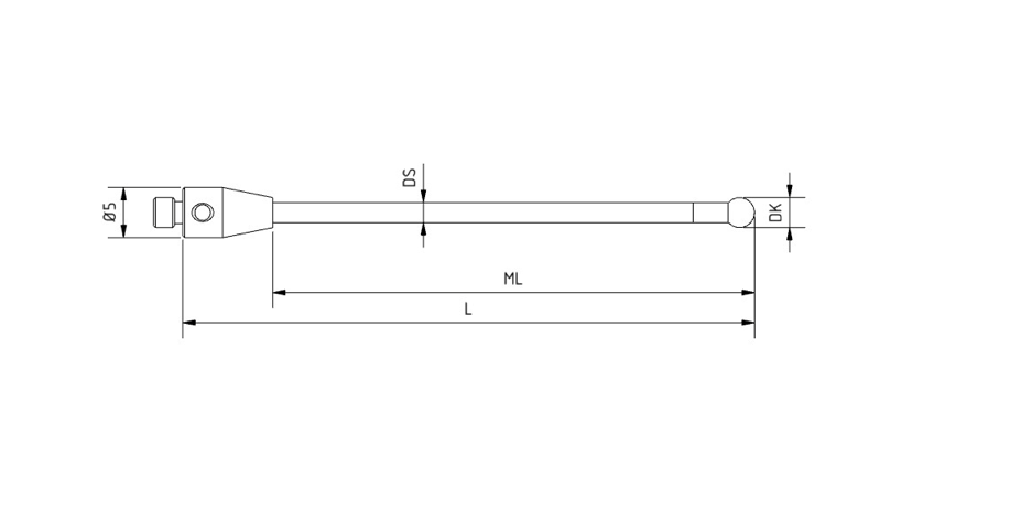 SM3 X30 059 RCF - Straight M3 XXT CMM Stylus, 3mm Ruby Ball, 59mm Carbon Fiber Stem, 49mm EWL