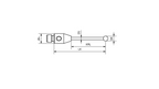 SM3 070 054 RCA - Straight M3 CMM Stylus, 7mm Ruby Ball, 53.5mm Tungsten Carbide Stem, 46.5mm EWL