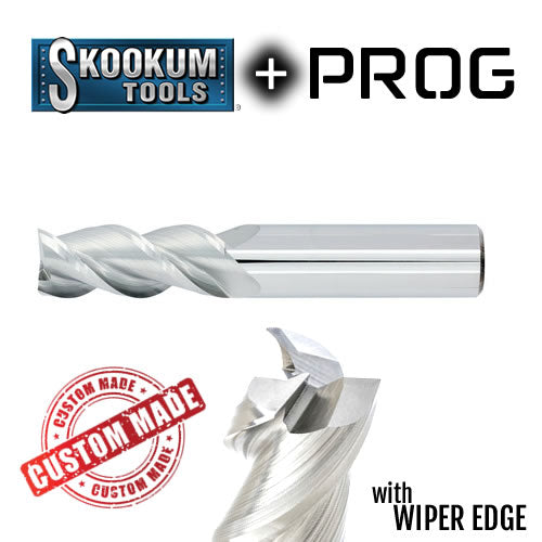 1/4" 3Flute 3/4"LOC 2-1/2"OAL 1/4"Shk Round Shank .020 Corner Radius Uncoated Carbide End Mill with Wiper Edge Medium/Finisher (UHPA)