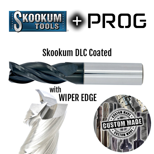 1/4" 3Flute 3/4"LOC 2-1/2"OAL 1/4"Shk Round Shank Square DLC Carbide End Mill with Wiper Edge Medium/Finisher (UHPA)