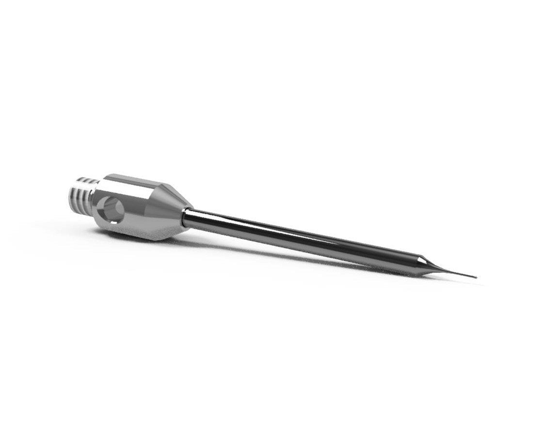 SM2 M015 020 CCA - Stepped Micro M2 CMM Stylus 0.15 mm Carbide Ball, 20 mm Tungsten Carbide Stem, EWL 15 mm