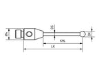 SM3 020 040 RCA - Straight M3 CMM Stylus, 2mm Ruby Ball, 40mm Tungsten Carbide Stem, 33mm EWL
