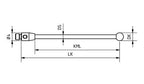 SM3 030 085 SCA - Straight M3 CMM Stylus, 3mm Silicon Nitride Ball, 85mm Tungsten Carbide Stem, 78mm EWL