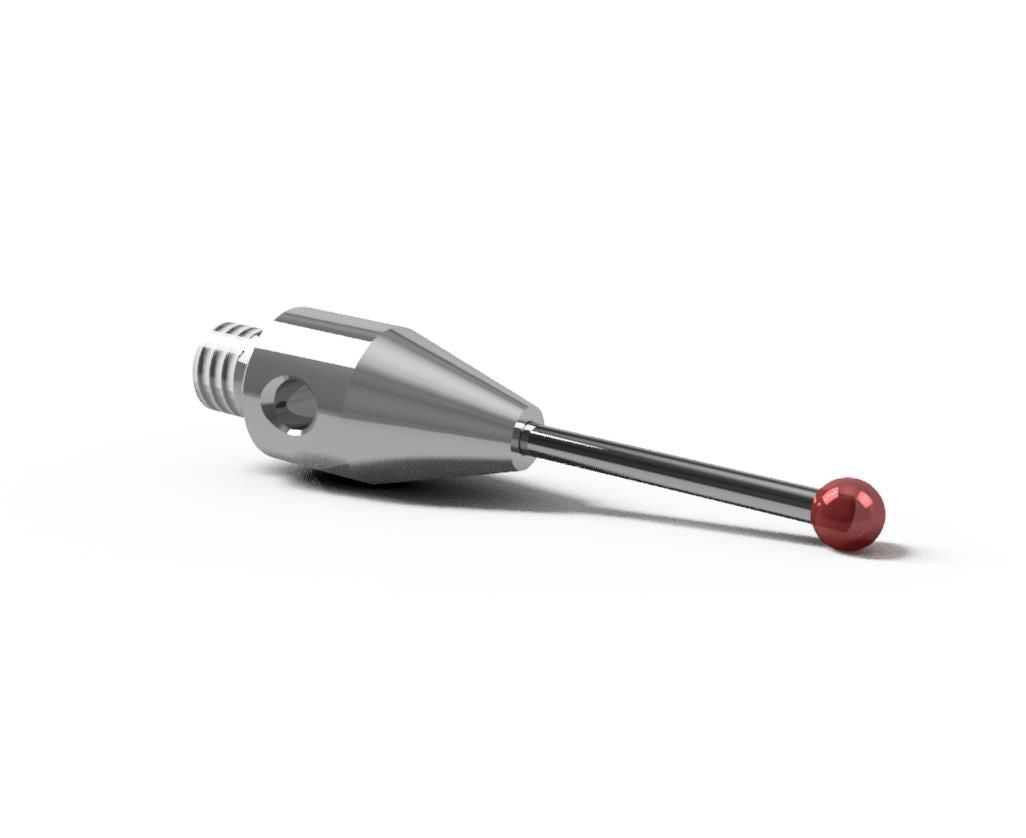 SM3 X15 030 RCA - Straight M3 XXT CMM Stylus, 1.5mm Ruby Ball, 30mm Tungsten Carbide Stem, 21mm EWL