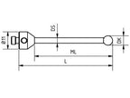 SM5 050 053 RCA - Straight M5 CMM Stylus, 5mm Ruby Ball, 53mm Tungsten Carbide Stem, 43mm EWL