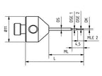 SM5 M05 025 CCA - Stepped Micro M5 CMM Stylus, 0.5mm Carbide Ball, 25mm Tungsten Carbide Stem, 15mm EWL