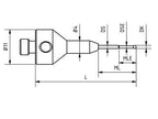 SM5 M05 032 RCA - Stepped M5 CMM Stylus, 0.5mm Ruby Ball, 32mm Tungsten Carbide Stem, 12mm EWL