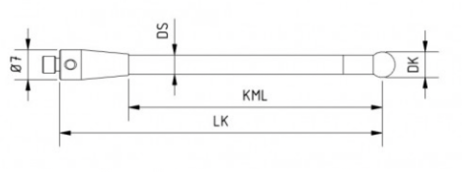 SM4 060 200 RCF - Straight M4 Stylus, 6mm Ruby Ball, 200mm Carbon Fiber Stem, 184mm EWL