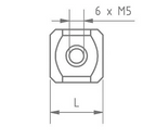 ZM5 015 015 ALU - 6x M5 Thread, 15mm Length, Aluminium